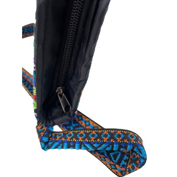 Handmade Multicolor Woven & Embroidered Boho Crossbody Bag Fringe & Beaded - Picture 8 of 12